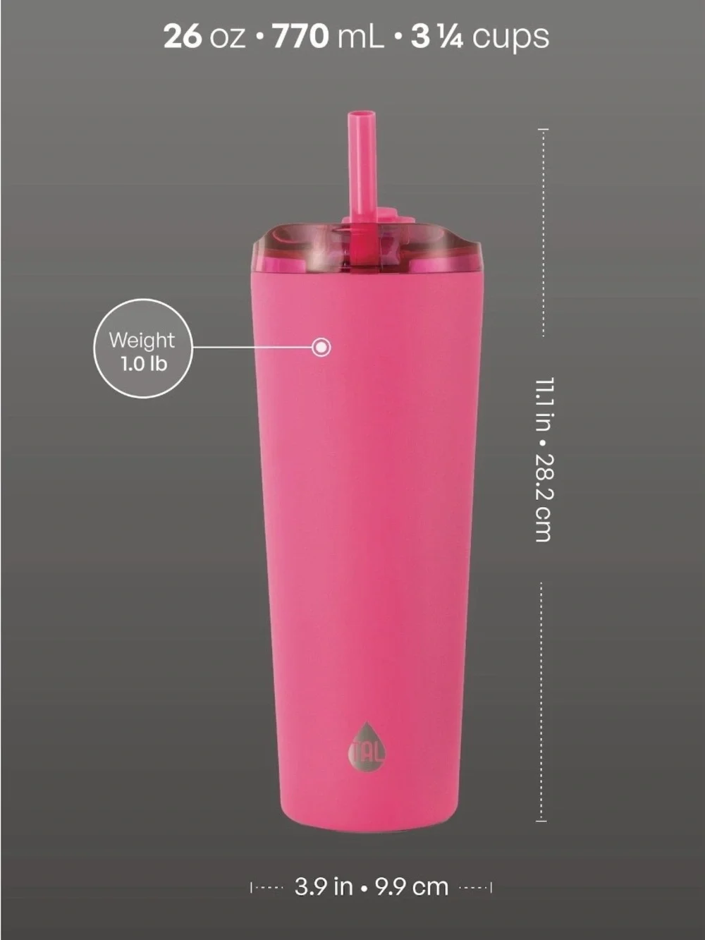 Tal 26oz Insulated PTumbler - Double-Wall Beverage Cup